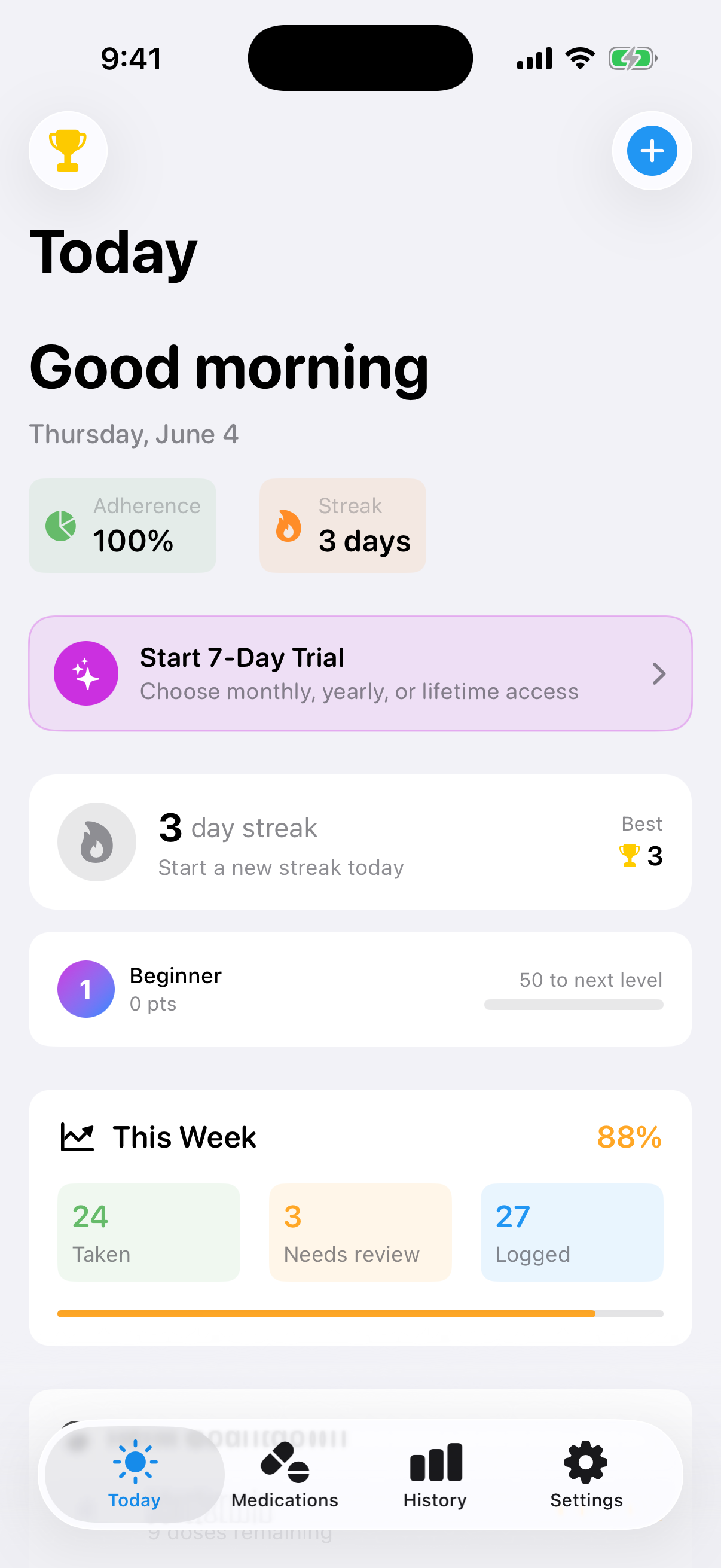 PillPal today screen